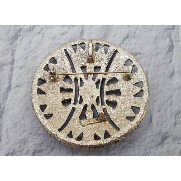 Vintage Emmons Convertible Brooch Pendant – Faux Coral  & Jade – Boho Book Piece - Picture 9 of 10